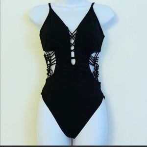 Ambrielle • Strappy Caged Full One Piece Swimsuit